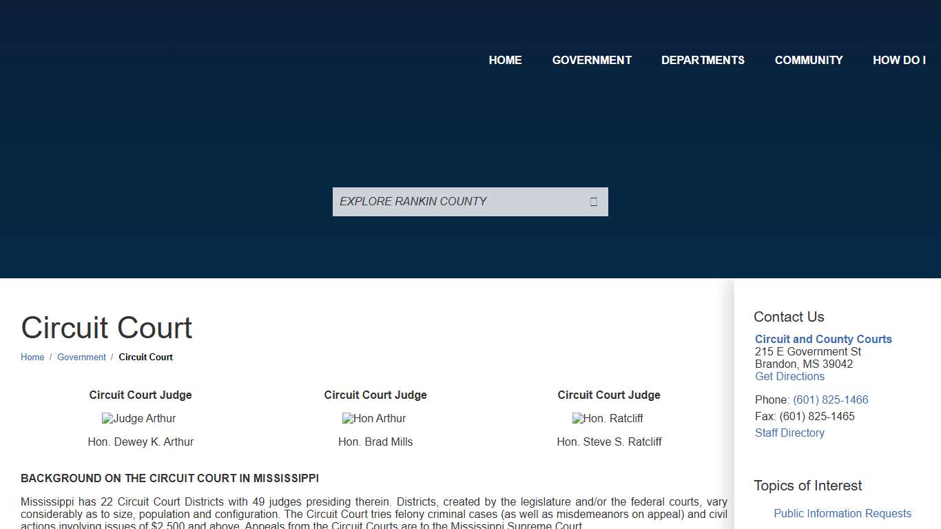 Circuit Court / Rankin County, Mississippi