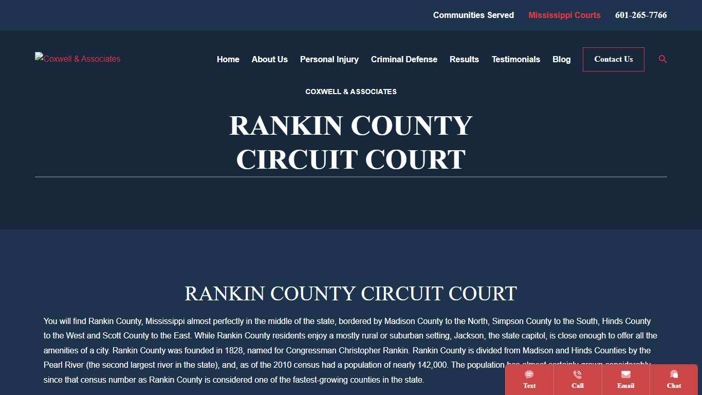 Rankin County Circuit Court Brandon Criminal Lawyers Coxwell & Associates